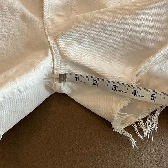 HELMUT LANG Off White Frayed Denim Shorts- 29 Women / 32 Men - Picture 7 of 8